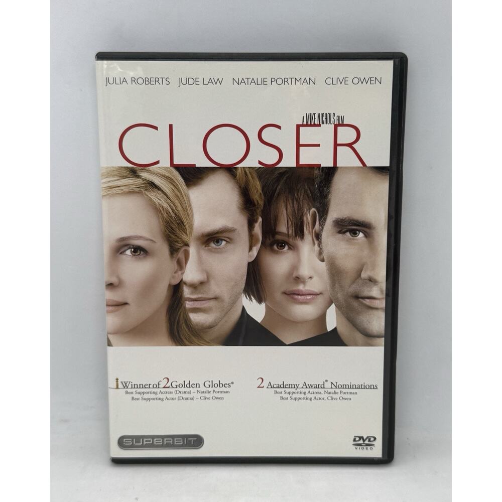 Julia Roberts - Closer Movie DVD 2005 Columbia Pictures Widescreen Romance